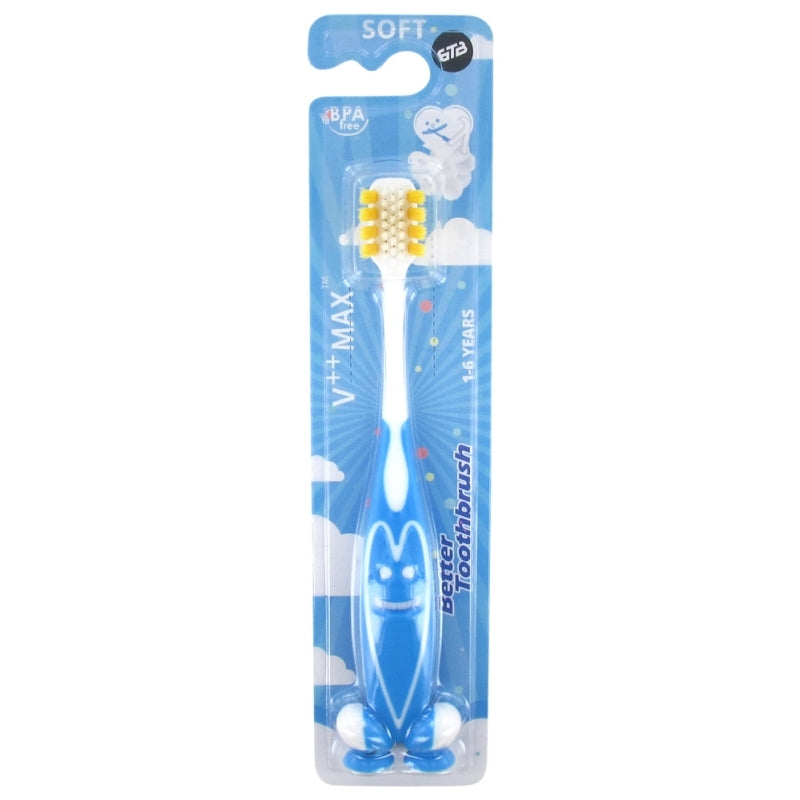 Bettertoothbrush tandenborstel kids happy face blauw 1st