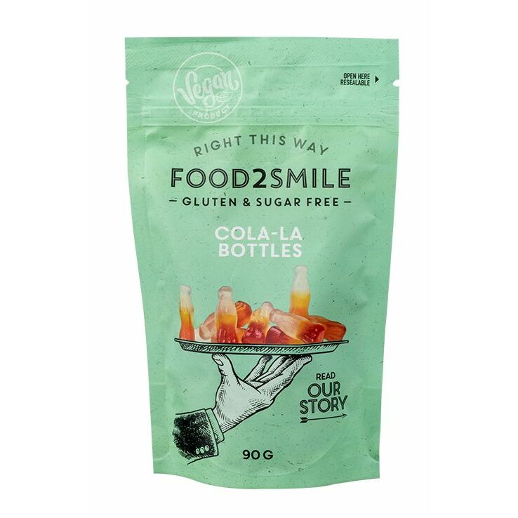 Food2Smile Cola-la bottles suikervrij lactosevrij 90g