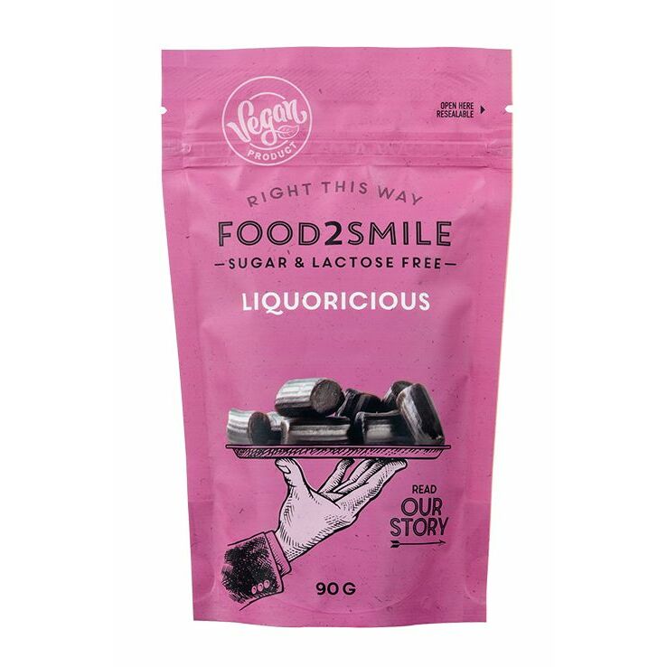 Food2Smile Liquoricious suikervrij glutenvrij lactosevrij 90g