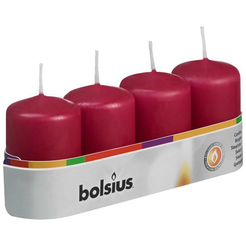 Bolsius Stompkaars 60/40 wijnrood 4st