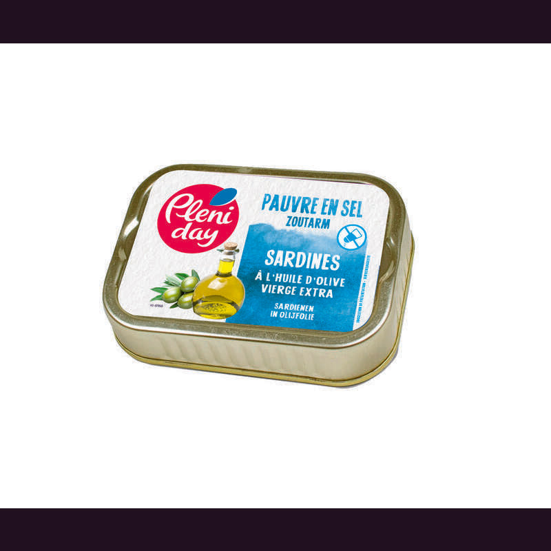 Pleniday Sardines in olijfolie zoutarm bio 115g