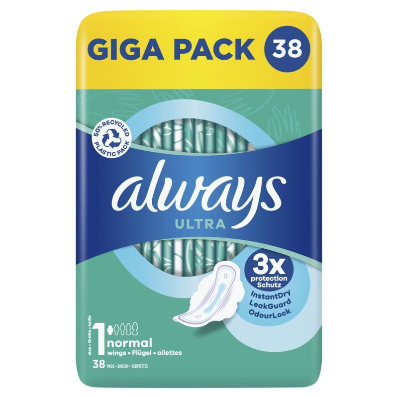Always Maandverband ultra normal (S1) vleugels 38st