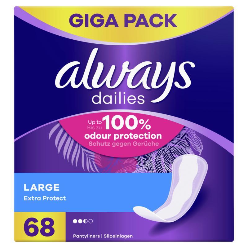 Always Dailies inlegkruisjes extra protect large 68st
