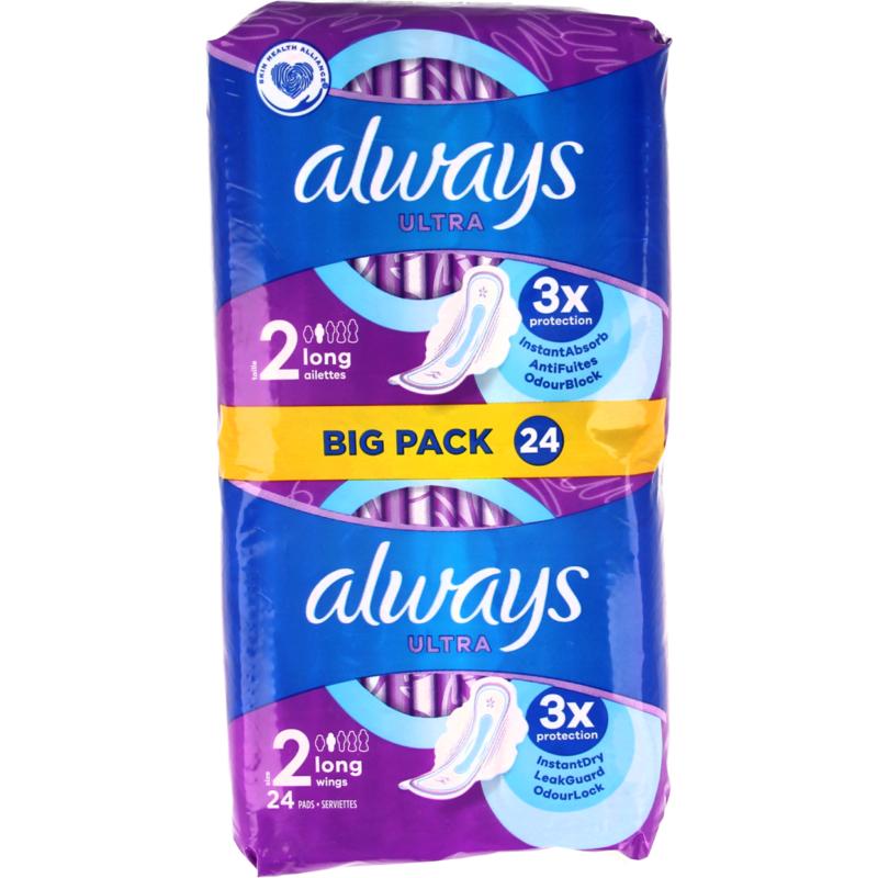 Always Maandverband ultra long (S2) vleugels 24st