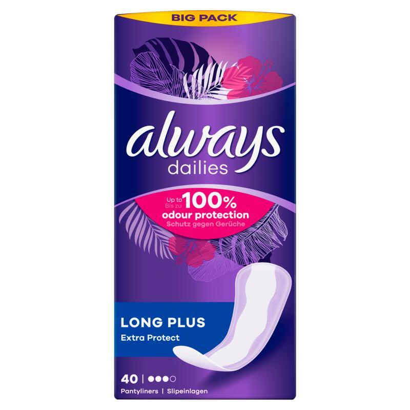 Always Dailies inlegkruisjes extra protect long plus 40st
