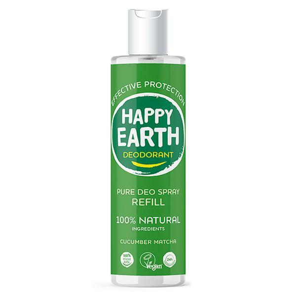 Happy Earth Pure deodorant spray cucumber matcha refill 300ml