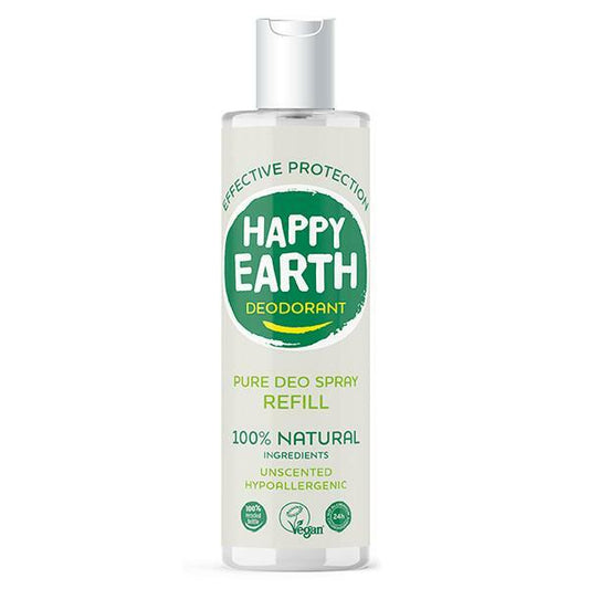 Happy Earth Pure deodorant spray unscented refill 300ml