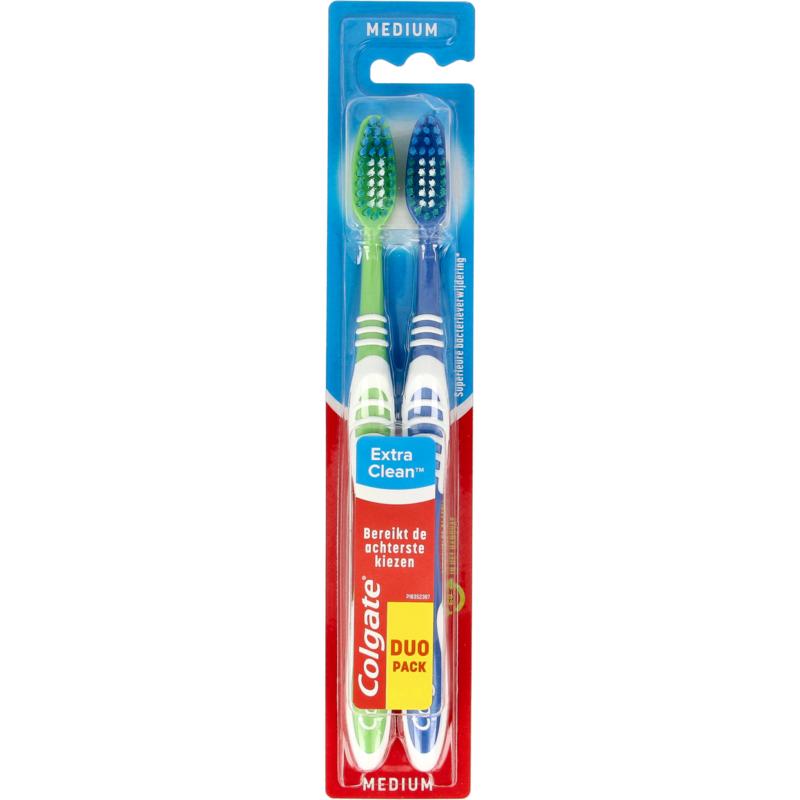 Colgate Tandenborstel extra clean medium duo 2st