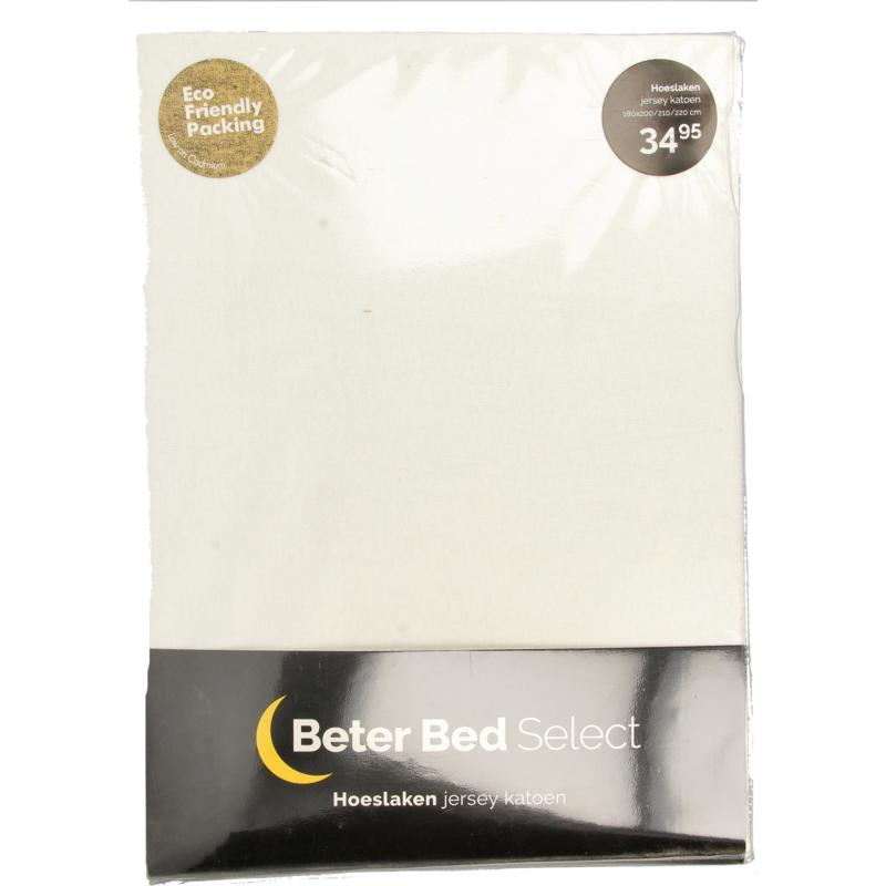Beter Bed Hoeslaken jersey wit 2-persoons 1st