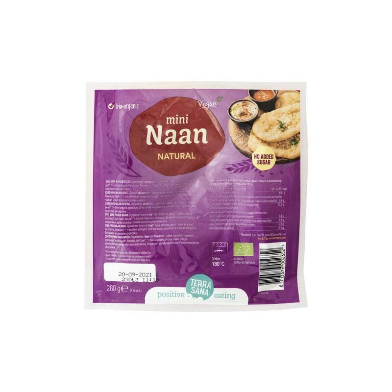 Terrasana Mini-naan naturel bio 280g