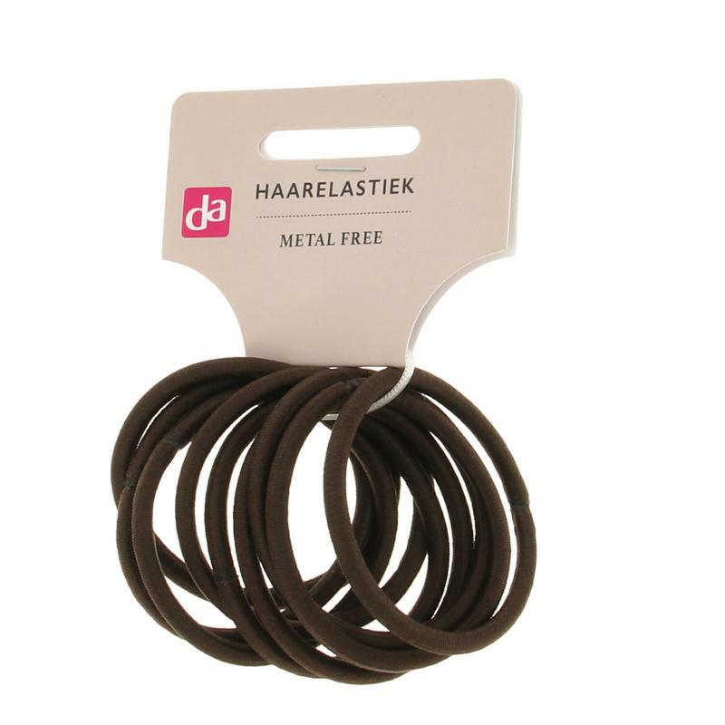DA Haarelastiek metal free bruin 9st