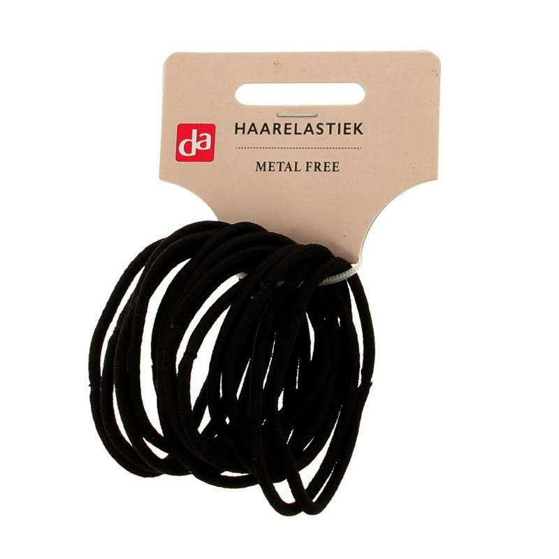 DA Haarelastiek metal free smal zwart 15st