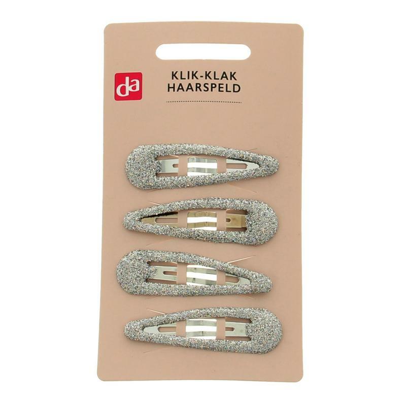 DA Klik-klak haarspeldje glitter 4st