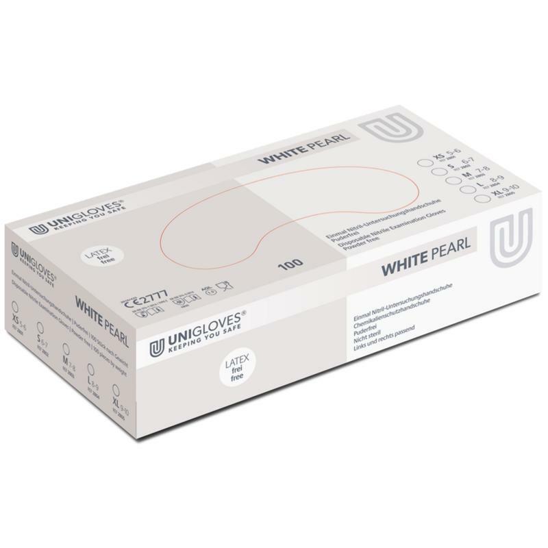 Unigloves Handschoenen pearl nitril wit poedervrij S 100st
