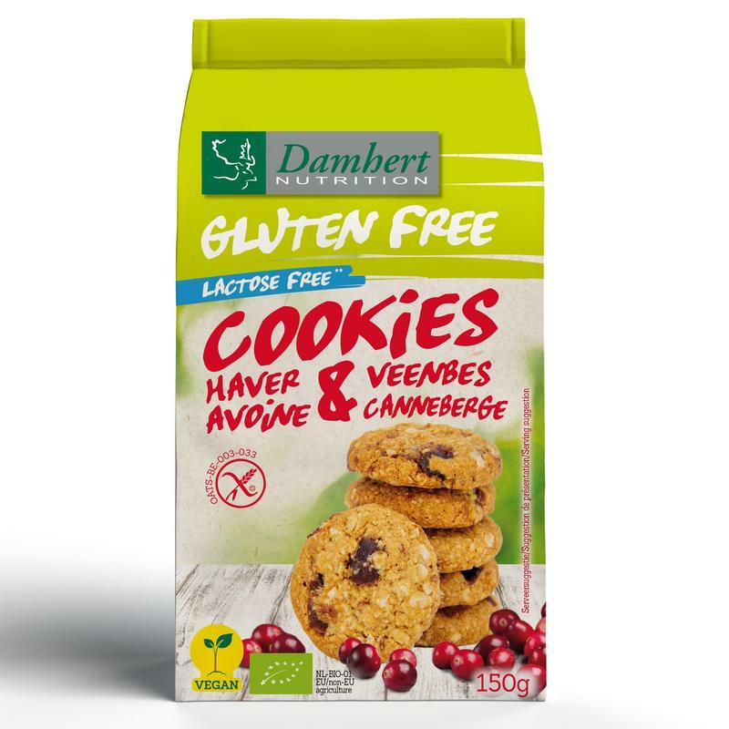 Damhert Haverkoekjes cranberry glutenvrij bio 150g