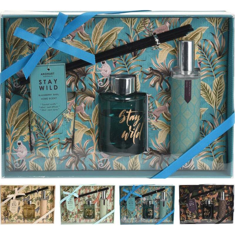 Merkloos Jungle geurset diffuser kaars & spray 1set