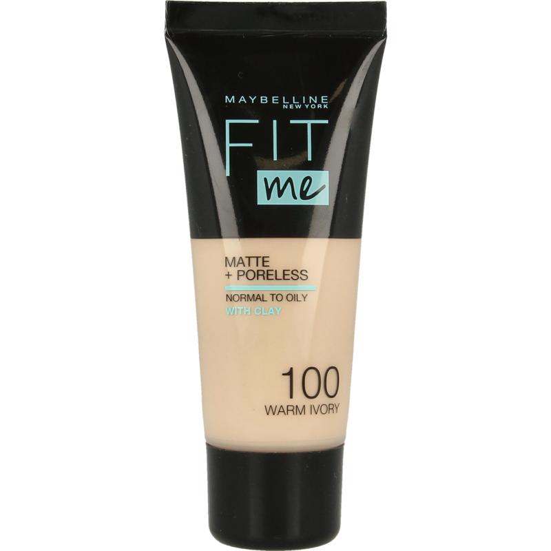Maybelline Fit Me matte & poreless foundation 100 warm ivory 1st