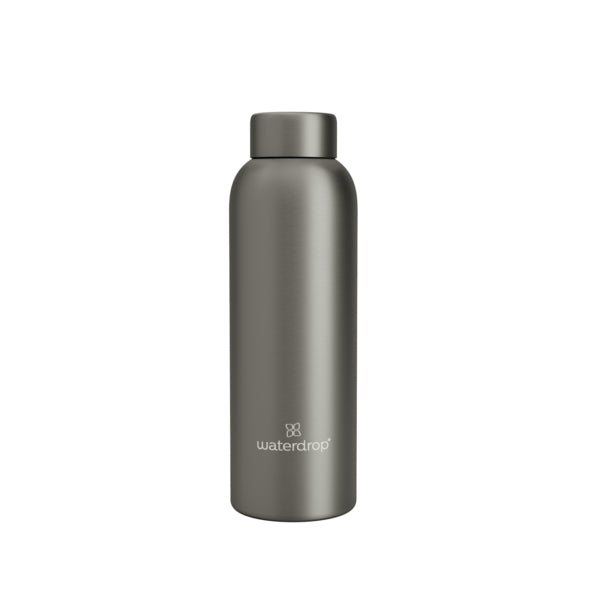 Waterdrop Roestvrijstalen drinkfles charcoal brushed 600ml 600ml