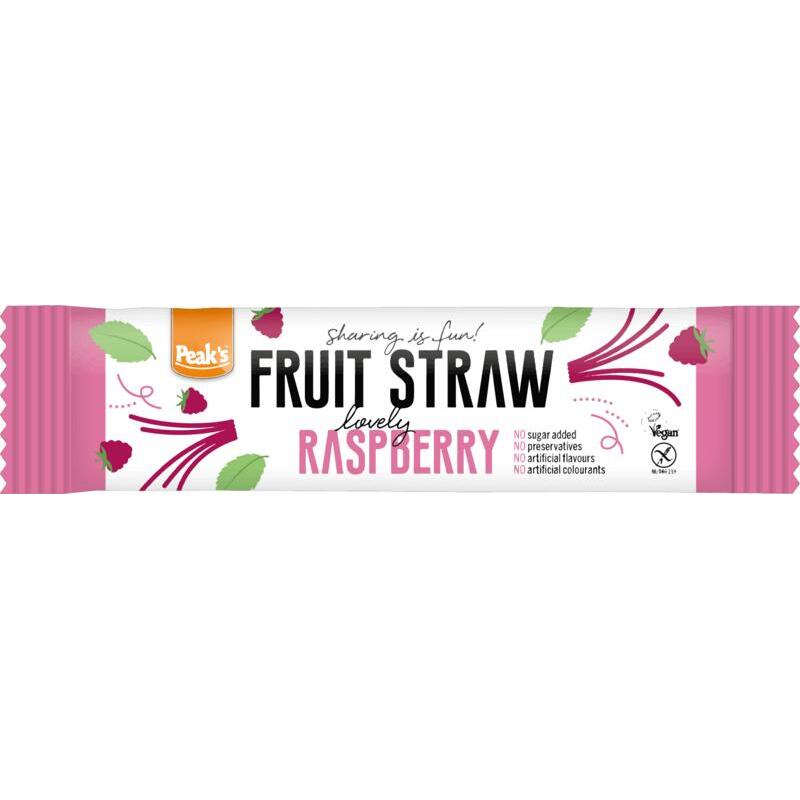 Peak`s fruitsnoep straw framb gl vr 15g