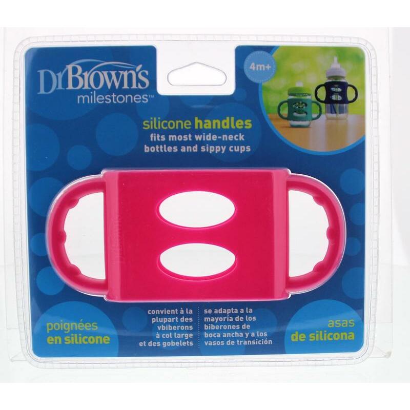 Dr Brown's Siliconen handvat voor brede hals roze 1st