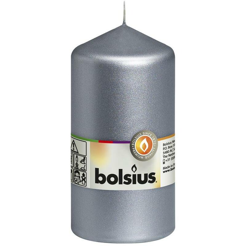 Bolsius Stompkaars 130/68 metal zilver 1st