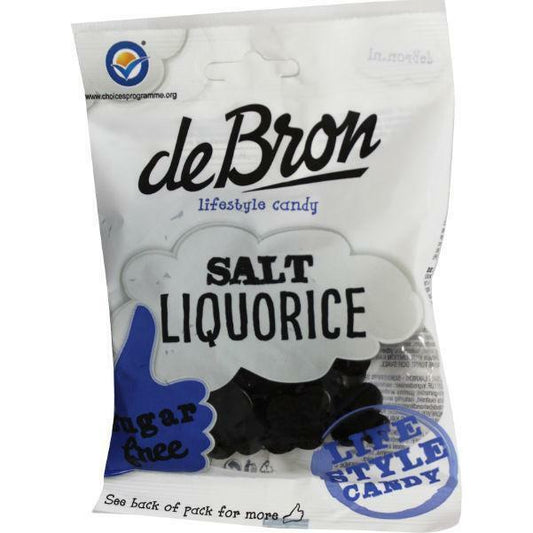 De Bron Klavertjes zout/salt liquorice suikervrij 100g