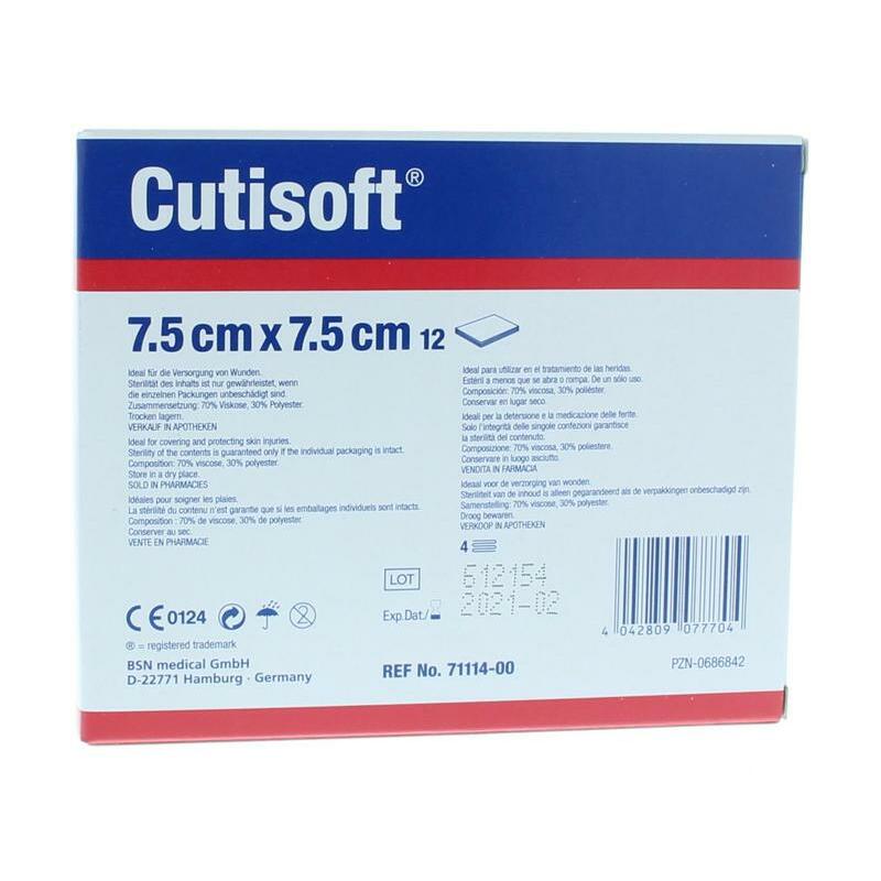 Cutisoft Vliescompres steriel 7.5 x 7.5 cm 12st