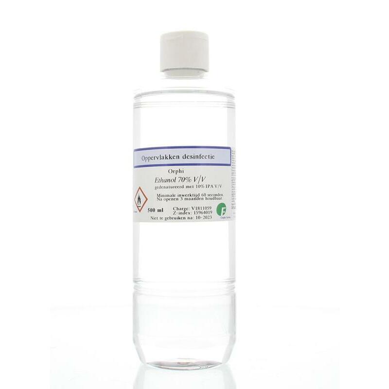 Orphi Alcohol ethanol 70% klepdeksel 10% isopropanol 500ml