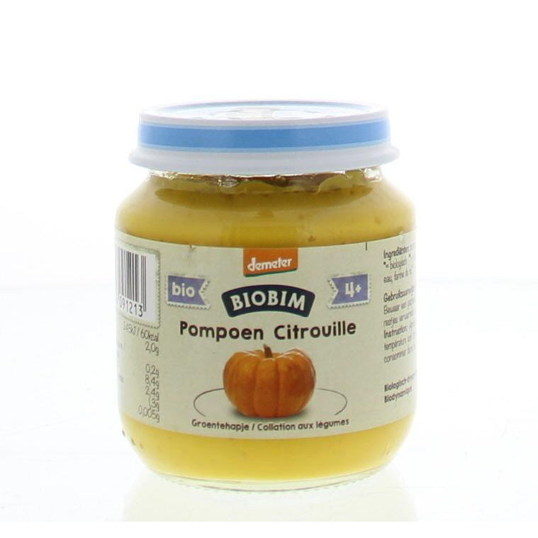 Biobim Pompoen puree 4 maanden Demeter bio 125g
