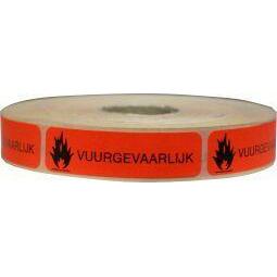 Blockland Strooketiket vuurgevaarlijk 44 x 11 mm 750st
