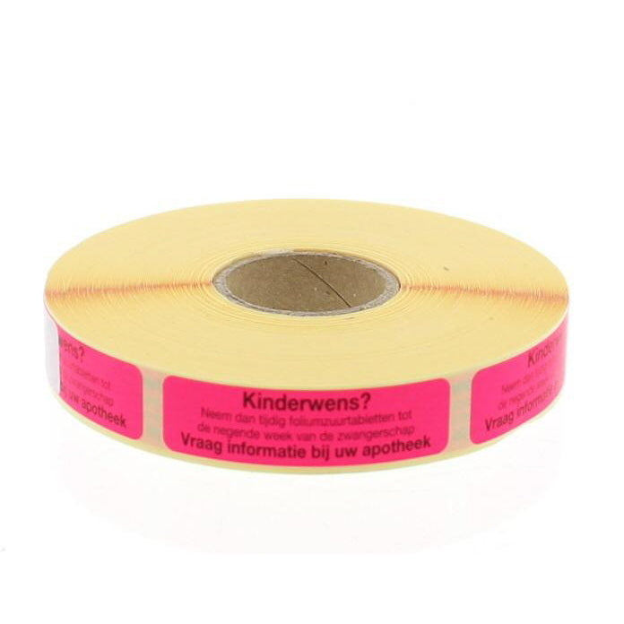 Blockland Strooketiket kinderwens? foliumzuur 44 x 11 mm 750st