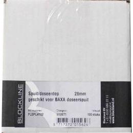 Blockland Spuit/dop wit 28 mm pac dop 100st