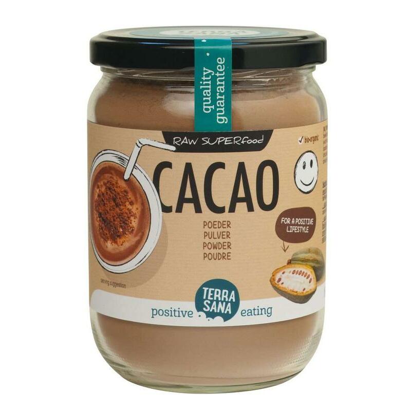 Terrasana Raw cacao antioxidant poeder in glas bio 160g
