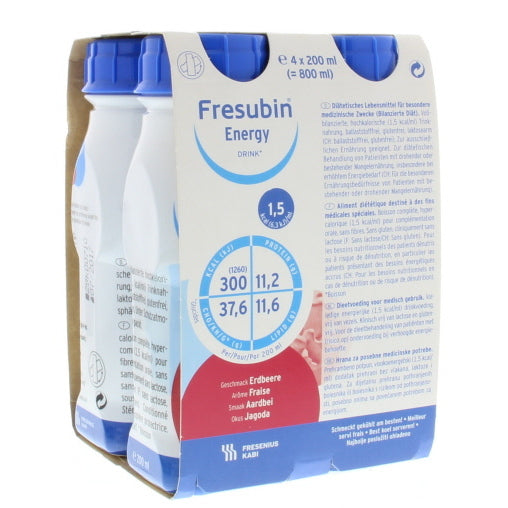 Fresubin Energy drink aardbei 200ml 4st