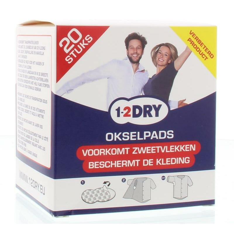 1-2DRY Okselpads medium wit 20st