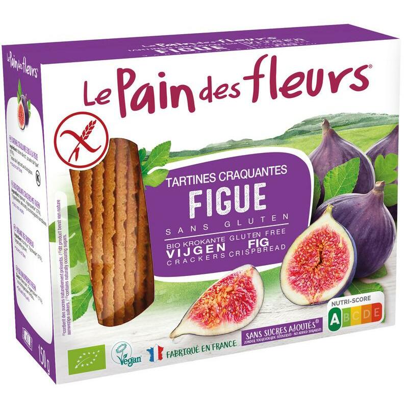 Pain Des Fleurs Krokante bio crackers met vijg bio 150g