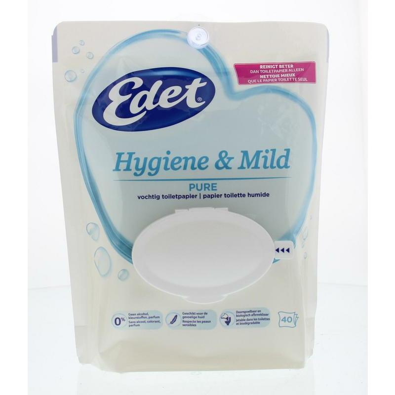 Edet Vochtig toiletpapier hygiene & mild pure 40st