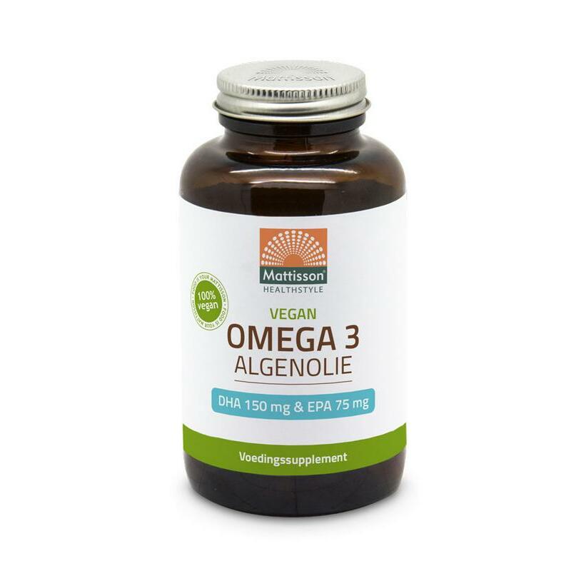 Mattisson Vegan omega 3 algenolie DHA 150 mg EPA 75 mg 120vc