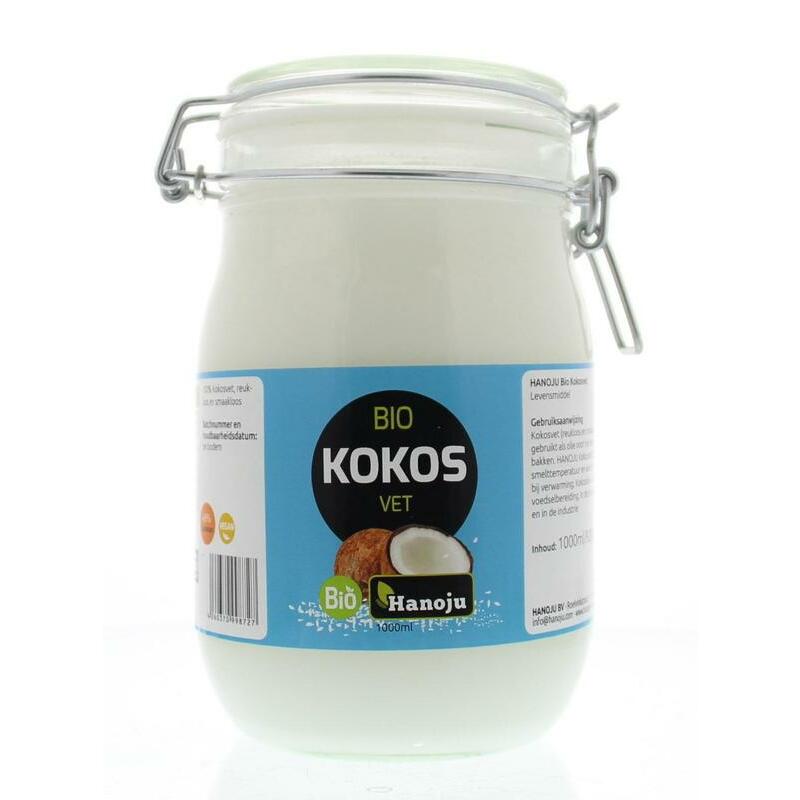 Hanoju Kokosolie geurloos beugelglas bio 1000ml