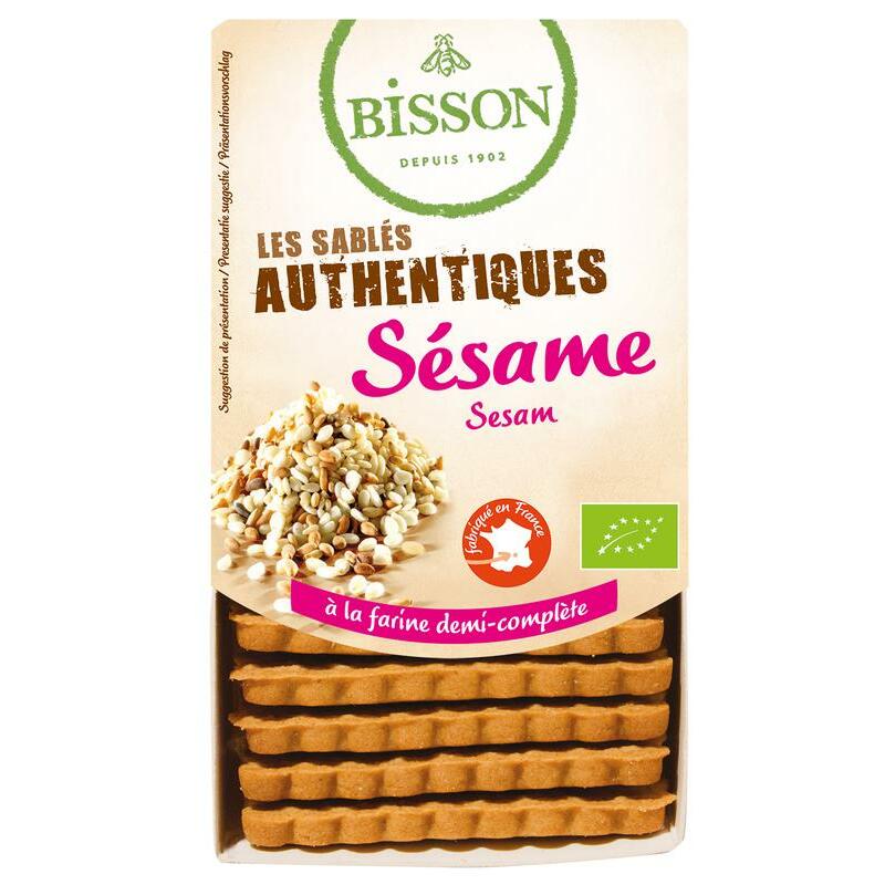 Bisson Zandkoekjes sesam authentiek bio 175g