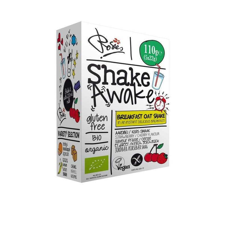 Rosies Shake awake aardbei/kers 22 gram bio 5x22g