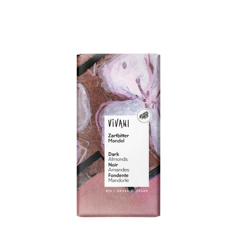 Vivani Chocolade puur met amandelen bio 100g