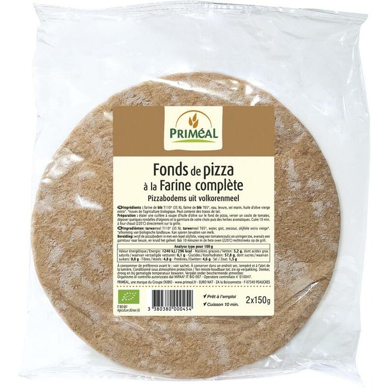 Primeal Pizza basis 150 gram bio 2x150g