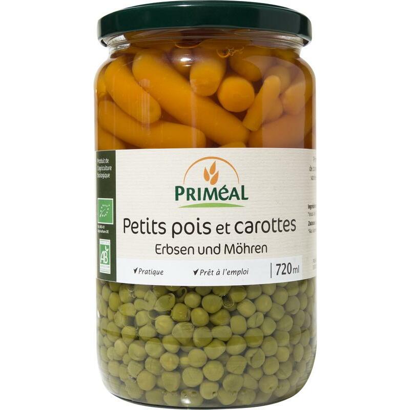 Primeal Doperwten wortelen bio 720ml