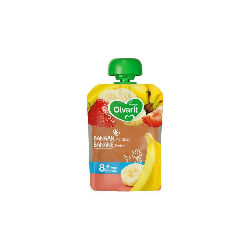 Olvarit Knijpzakje banaan aardbei 8M858 90g