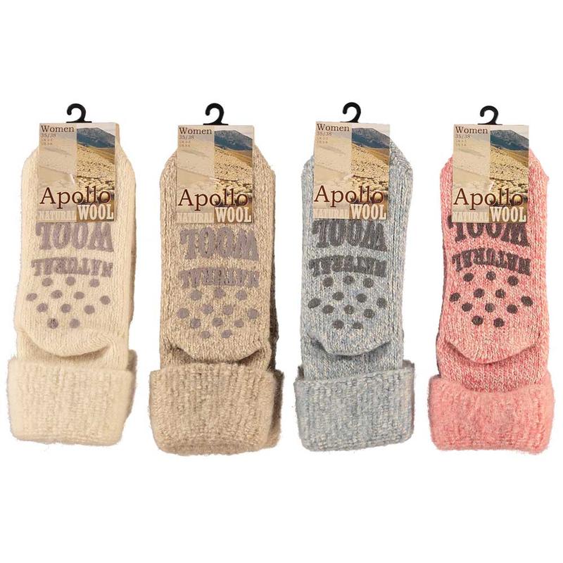 Apollo Slofsok anti slip dame licht 35-38 1paar