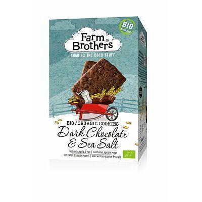 Farm Brothers Chocolade met zeezout koekjes bio 150g