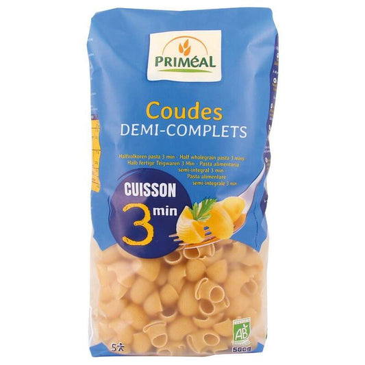 Primeal Coudes halfvolkoren snelkook 3 minuten bio 500g