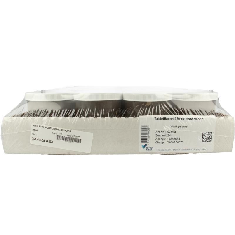 Spruyt Hillen Tabletflacon 250 ml shadow met dop 24st