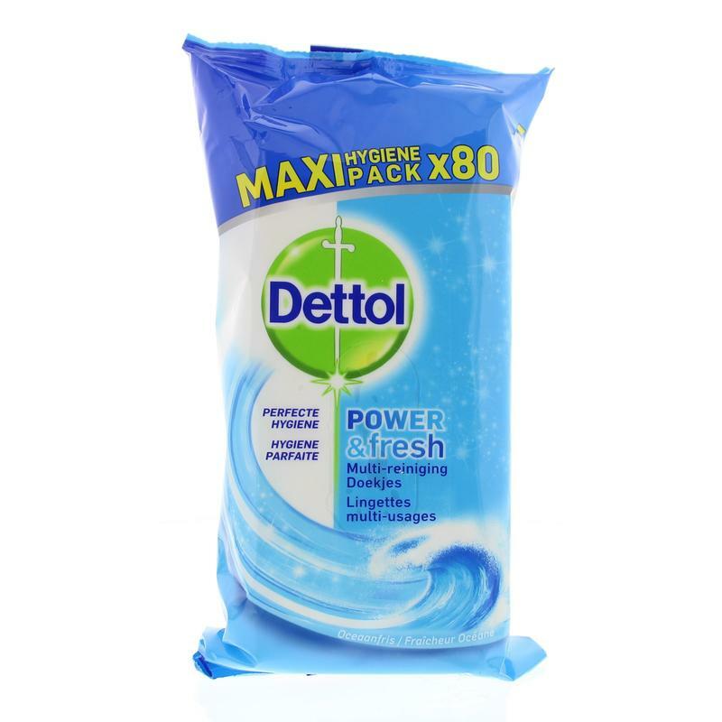 Dettol Power & fresh wipes ocean 80st